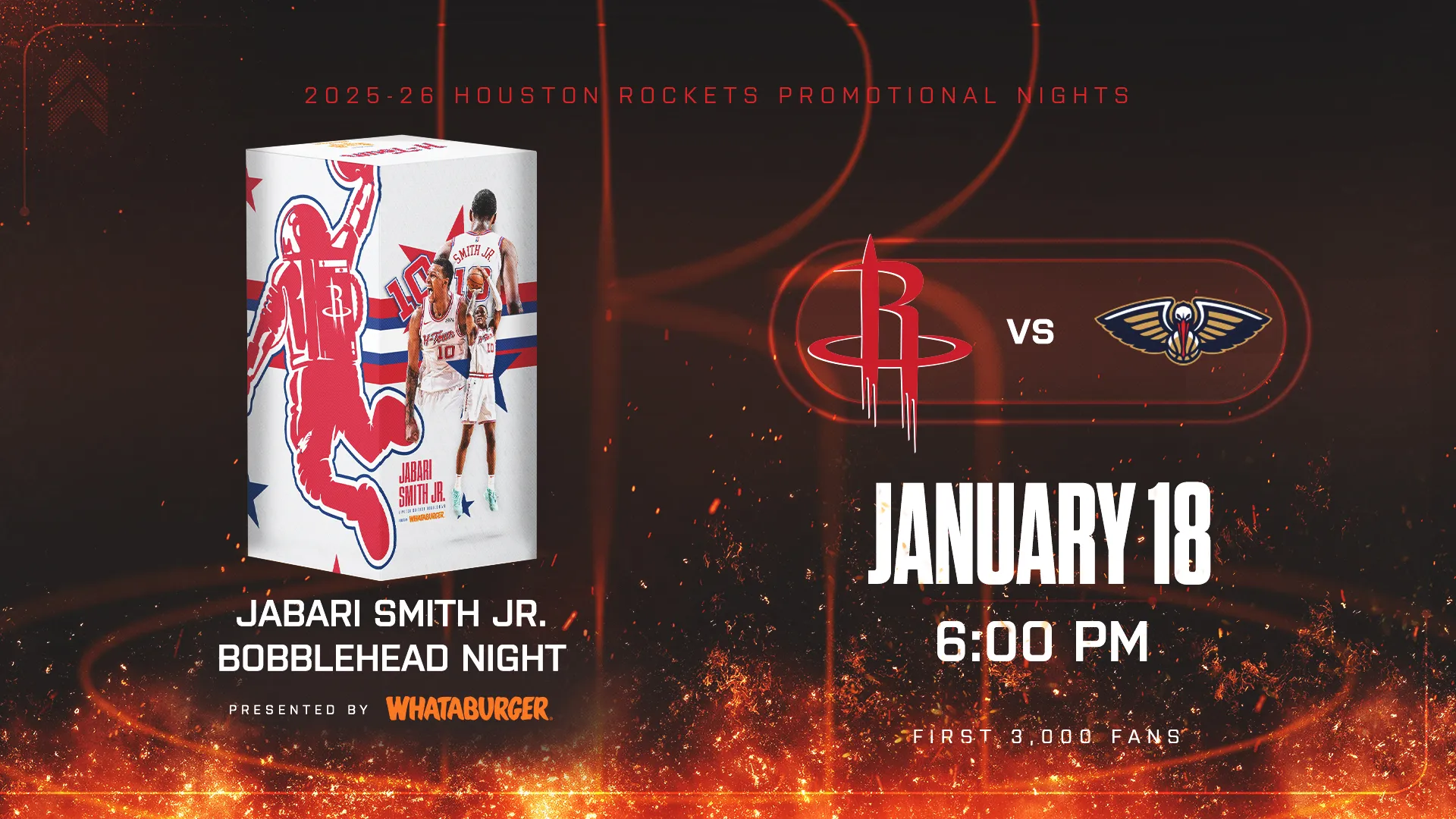 Jabari Smith Jr. Bobblehead Night - January 18 vs New Orleans Pelicans